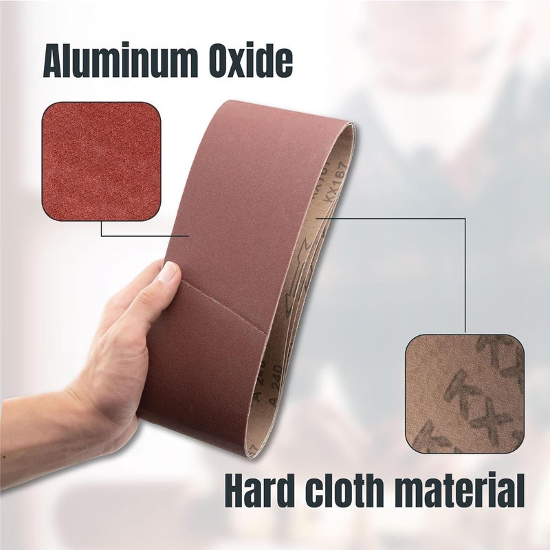 POWERTEC 4 x 24 Inch Sanding Belts, 12 PK, 2 Each of 60 80 120 180 240 400 Grits, 4x24 Belt Sander Sanding Belts Assortment, Aluminum Oxide Sandpaper for Oscillating Belt Sander, Woodworking (110002) - Image 3